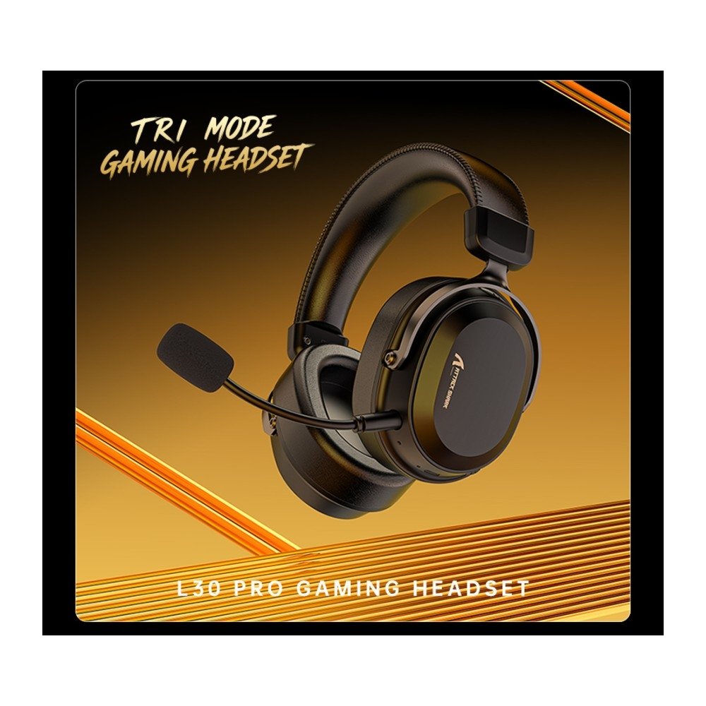 Imagem 8 de 8 do produto Headset Gamer Sem Fio Attack Shark L30 Pro, Bluetooth, Som Surround, Preto - L30PRO