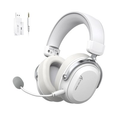 Headset Gamer Sem Fio Attack Shark L30 Pro, Bluetooth, Som Surround, Branco e Prata - L30PRO