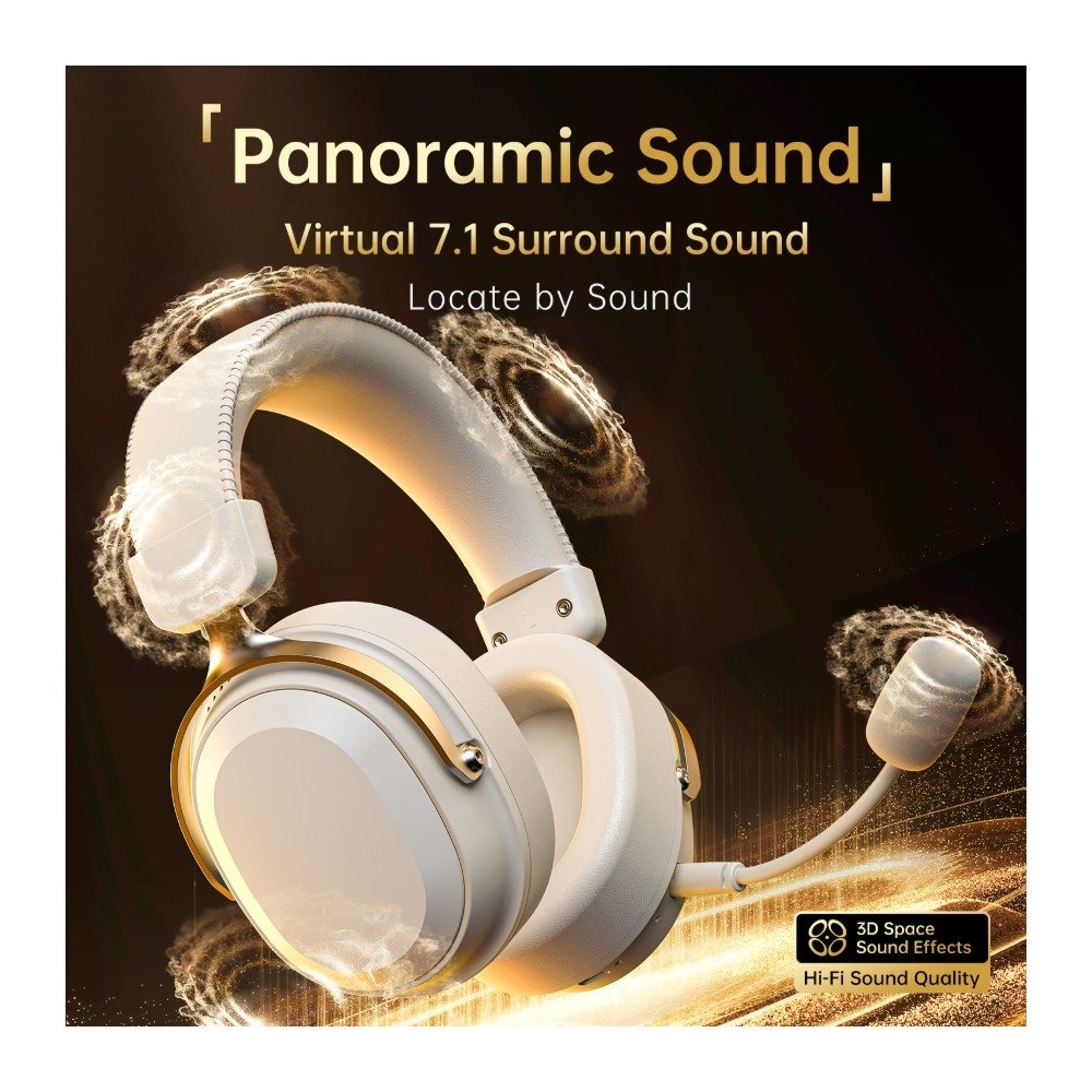 Imagem 7 de 12 do produto Headset Gamer Sem Fio Attack Shark L30 Pro, Bluetooth, Som Surround, Branco e Prata - L30PRO