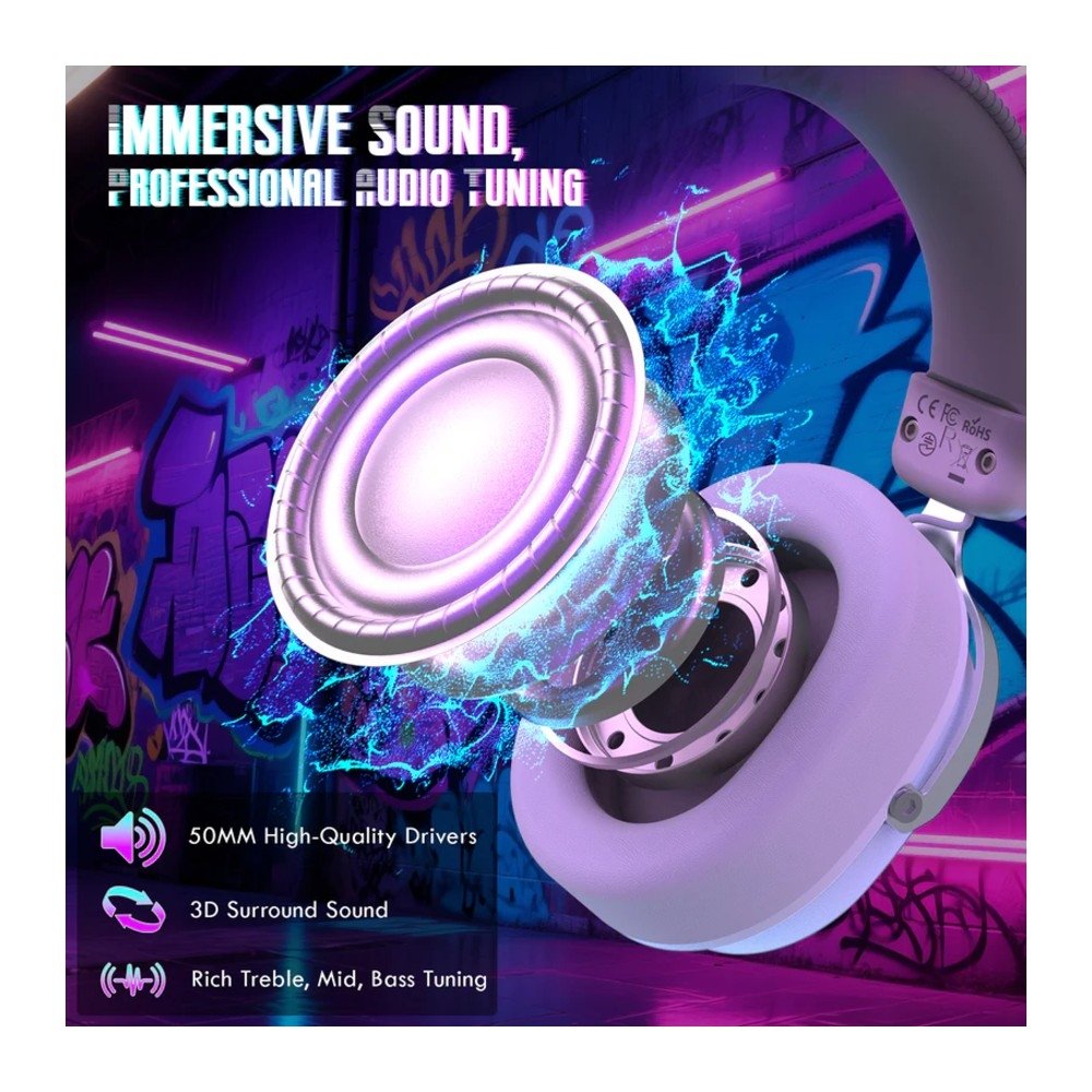 Imagem 8 de 12 do produto Headset Gamer Sem Fio Attack Shark L30 Pro, Bluetooth, Som Surround, Branco e Prata - L30PRO