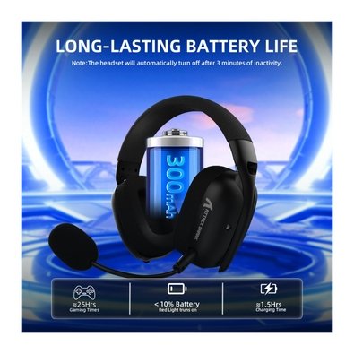 Headset Gamer Sem Fio Attack Shark L80 Pro, Bluetooth, Som Surround 7.1, Preto - L80PRO