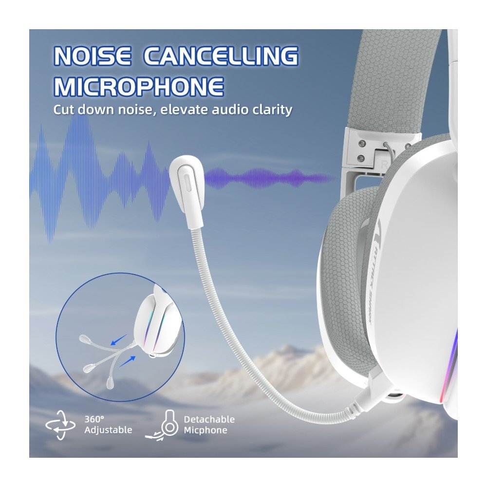Imagem 6 de 11 do produto Headset Gamer Sem Fio Attack Shark L90, Bluetooth, High Fidelity, Branco - L90