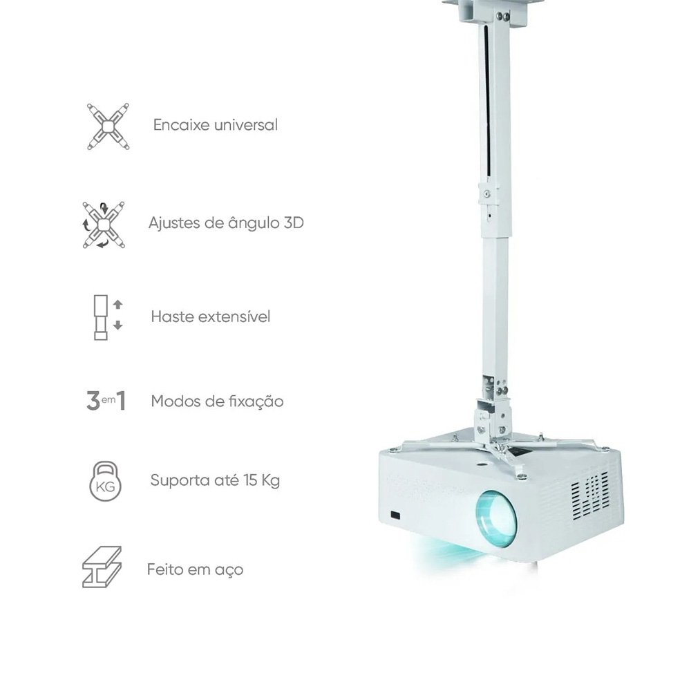Suporte Universal Para Projetor GT, 3 Em 1 Branco - SUP-PROJ-GT - view 3