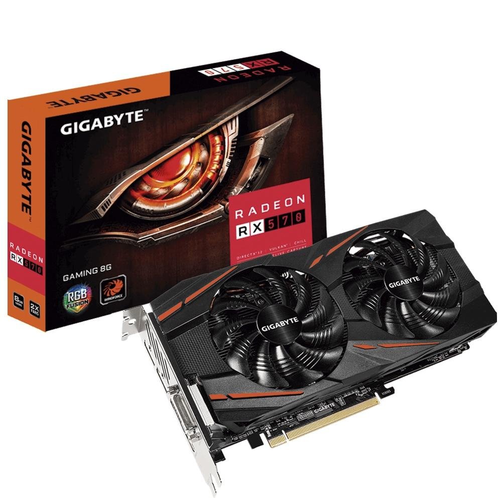 Placa de Vídeo Gigabyte AMD Radeon RX 570 Gaming 8G, GDDR5, REV 1.0 - GV-RX570GAMING-8GD Placa de Vídeo Gigabyte AMD Radeon RX 570 Gaming 8G, GDDR5, REV 1.0 - GV-RX570GAMING-8GD