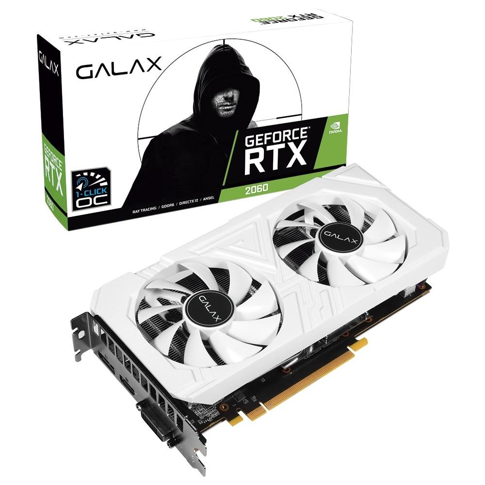 Placa de Vídeo Galax NVIDIA RTX 2060 EX White (1-Click OC) 6GB, GDDR6 - 26NRL7HPY3EW Placa de Vídeo Galax NVIDIA RTX 2060 EX White (1-Click OC) 6GB, GDDR6 - 26NRL7HPY3EW