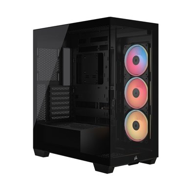 Gabinete Gamer Corsair 3500X LX-R, Mid-Tower, Vidro Temperado, 3 Fans LX120 RGB Inclusas, iCUE LINK, Preto - CC-9011324-WW