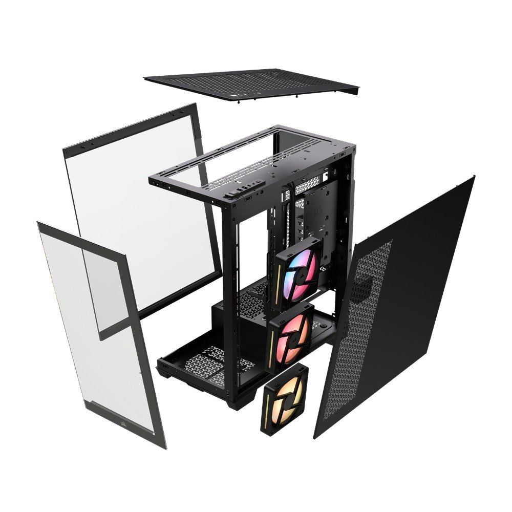 Gabinete Gamer Corsair 3500X LX-R, Mid-Tower, Vidro Temperado, 3 Fans LX120 RGB Inclusas, iCUE LINK, Preto - CC-9011324-WW Gabinete Gamer Corsair 3500X LX-R, Mid-Tower, Vidro Temperado, 3 Fans LX120 RGB Inclusas, iCUE LINK, Preto - CC-9011324-WW