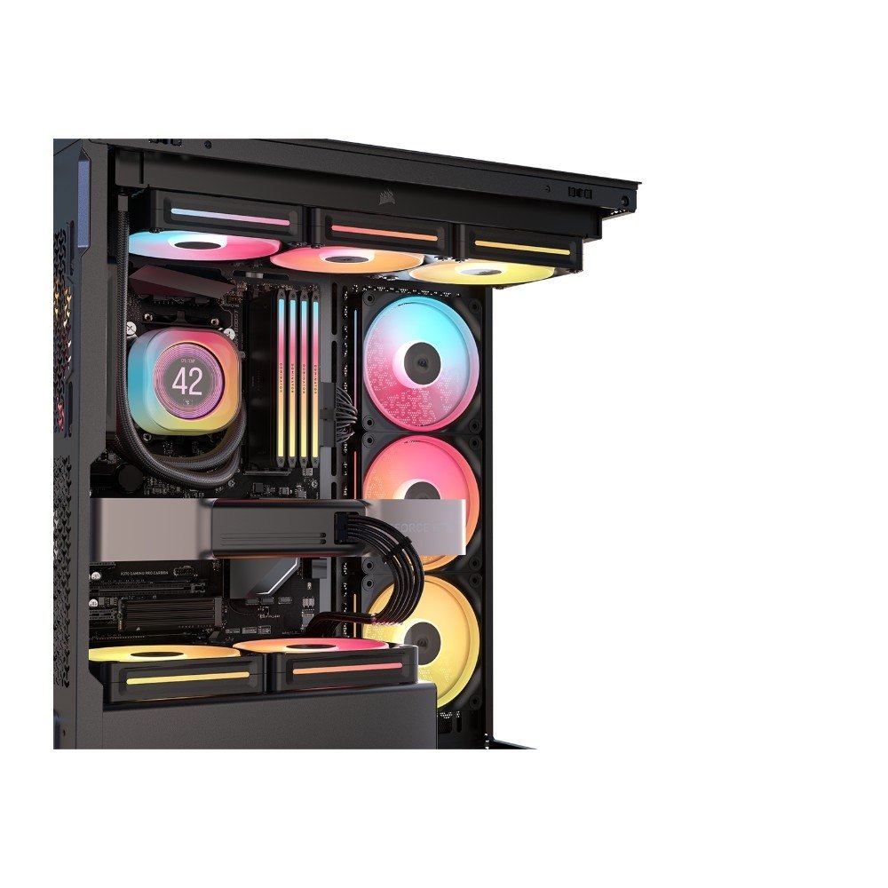 Gabinete Gamer ( Balão.info) 3500X LX-R, Mid-Tower, Vidro Temperado, 3 Fans LX120 RGB Inclusas, ( Balão.info) LINK, Preto - CC-( Balão.info)-WW - view 4