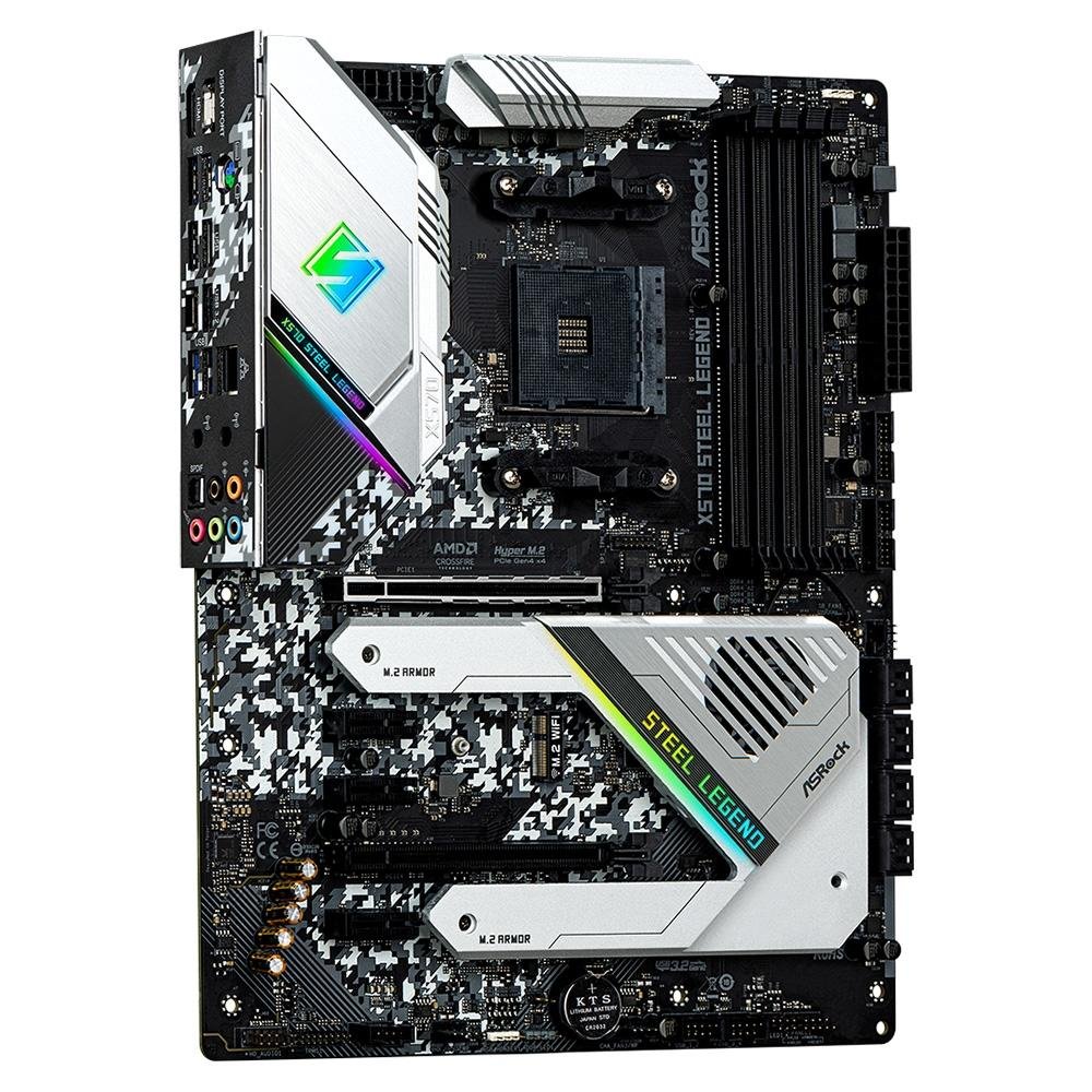 Placa-Mãe Asrock ASRock X570 Steel Legend, AMD AM4, ATX, DDR4, Preto - X570 Steel Legend Placa-Mãe Asrock ASRock X570 Steel Legend, AMD AM4, ATX, DDR4, Preto - X570 Steel Legend