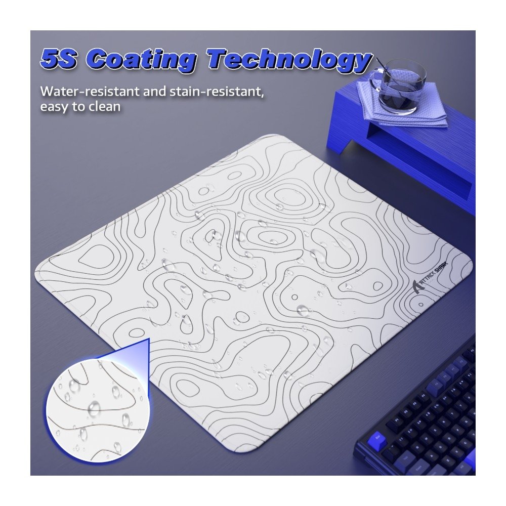 Imagem 2 de 9 do produto Mousepad Gamer Attack Shark, White-Contour Line - CCM02 White