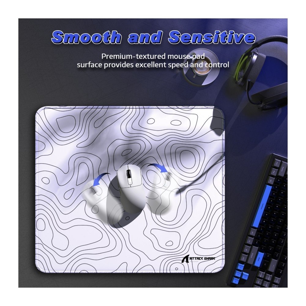 Imagem 3 de 9 do produto Mousepad Gamer Attack Shark, White-Contour Line - CCM02 White