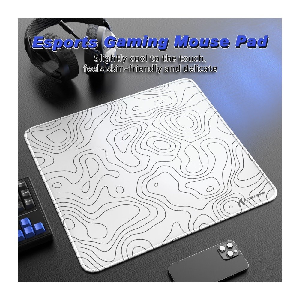 Imagem 8 de 9 do produto Mousepad Gamer Attack Shark, White-Contour Line - CCM02 White