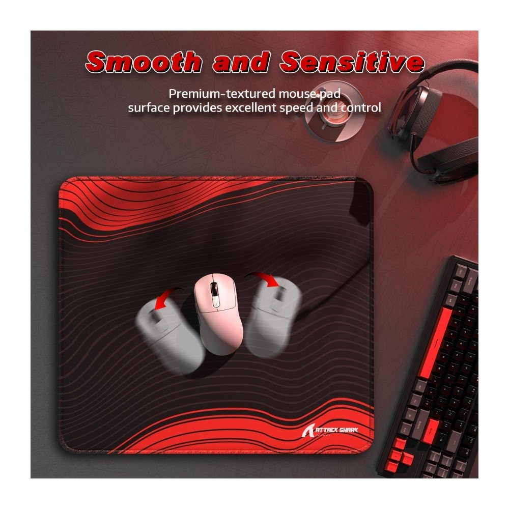 Mousepad Gamer Attack Shark, Black Red-Contour Line - CCM02 Mousepad Gamer Attack Shark, Black Red-Contour Line - CCM02