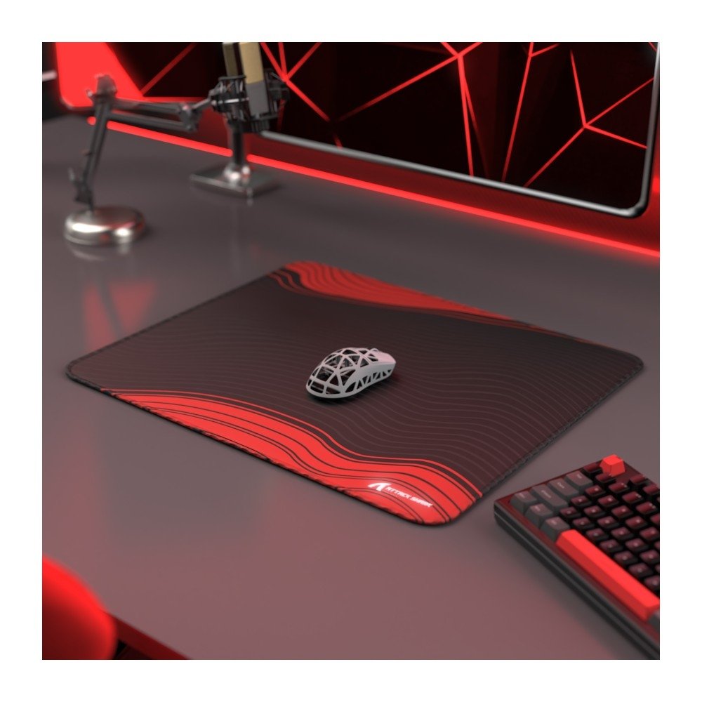 Mousepad Gamer Attack Shark, Black Red-Contour Line - CCM02 Mousepad Gamer Attack Shark, Black Red-Contour Line - CCM02