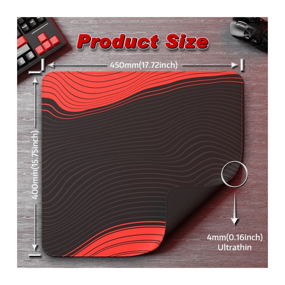Imagem 9 de 9 do produto Mousepad Gamer Attack Shark, Black Red-Contour Line - CCM02
