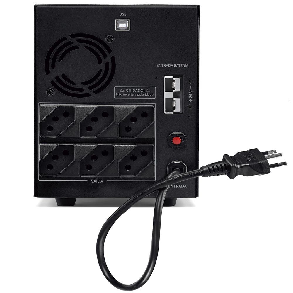 Imagem 5 de 5 do produto Nobreak Intelbras SNB 1500VA, 6 Tomadas, Senoidal, Entrada Bivolt e Saida 110V - 4822014