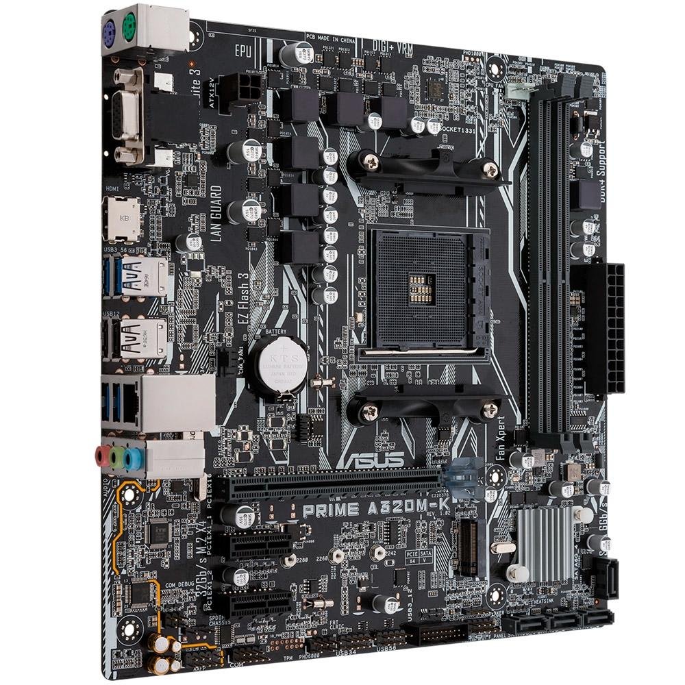 Placa-Mãe Asus Prime A320M-K, AMD AM4 + Processador AMD Ryzen 5 1600 Placa-Mãe Asus Prime A320M-K, AMD AM4 + Processador AMD Ryzen 5 1600