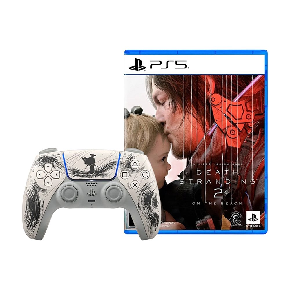Kit Controle Dual Sense Ghost of Yotei + Death Stranding 2: On The Beach PS5