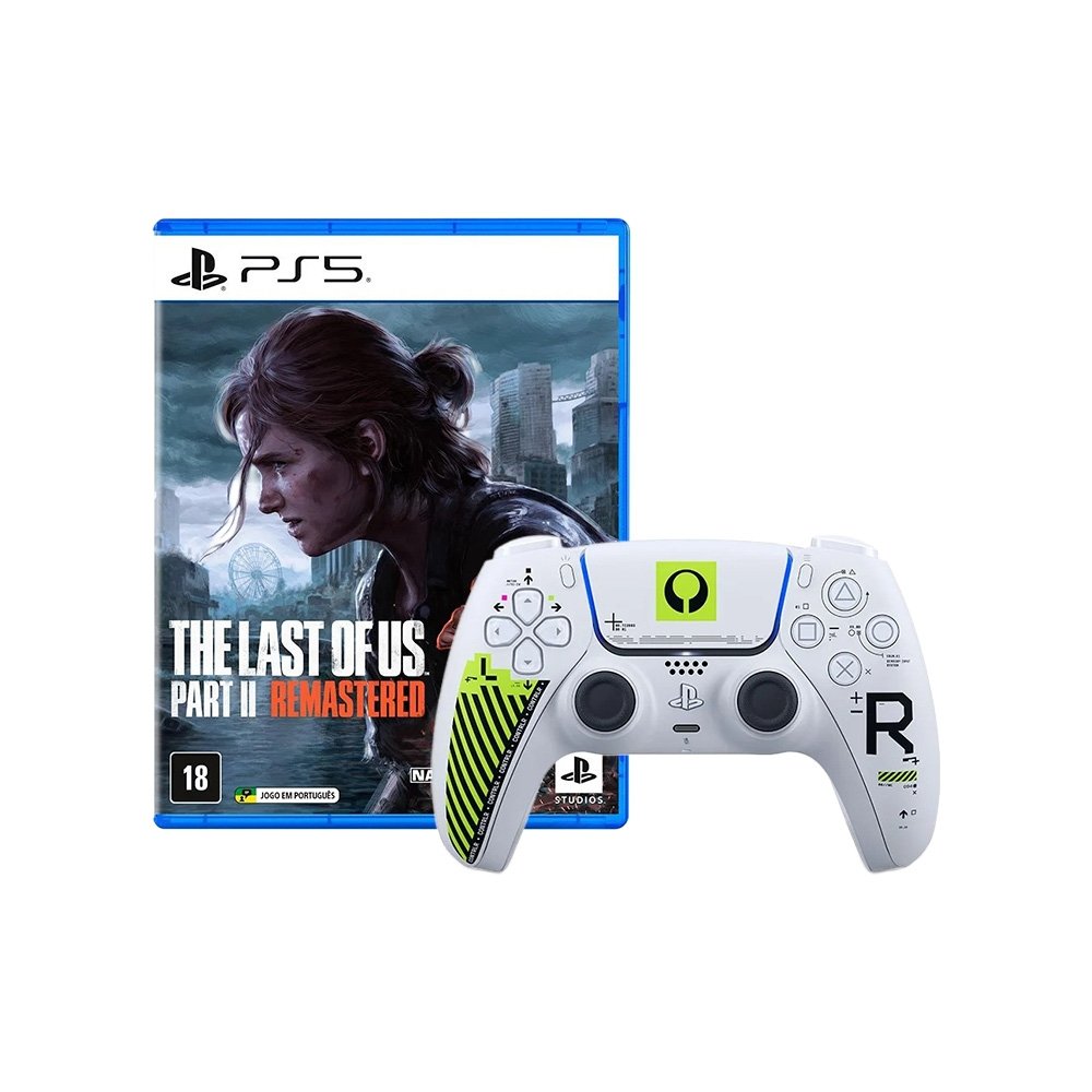 Kit Controle Dual Sense Edição Limitada Marathon, Branco + The Last of Us Part II Remastered PS5