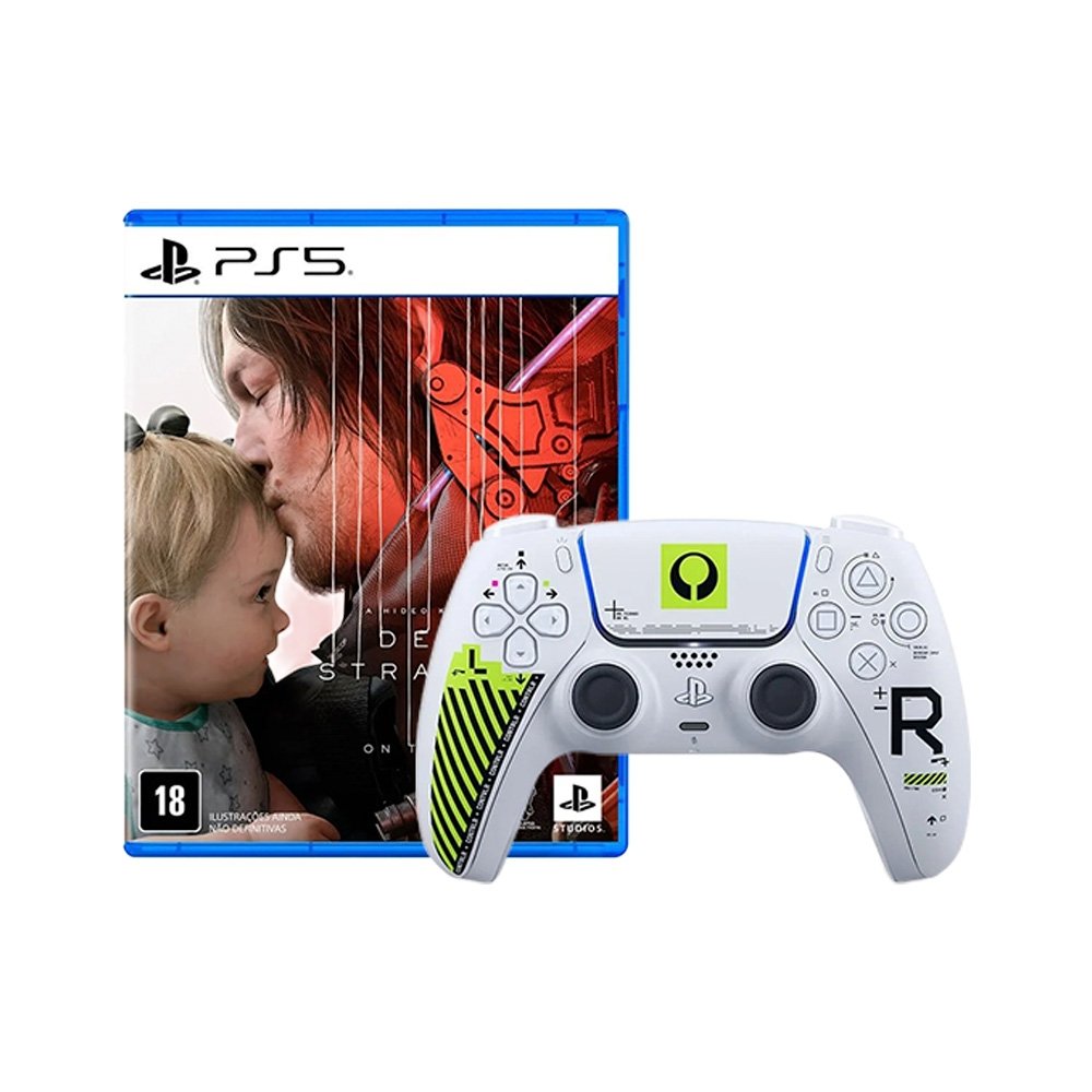 Kit Controle Dual Sense Edição Limitada Marathon, Branco + Death Stranding 2: On The Beach PS5