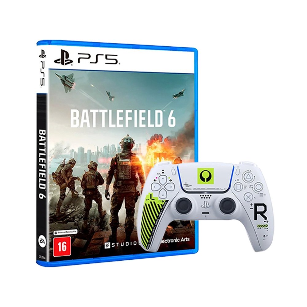 Kit Controle Dual Sense Edição Limitada Marathon, Branco + Battlefield 6 PS5