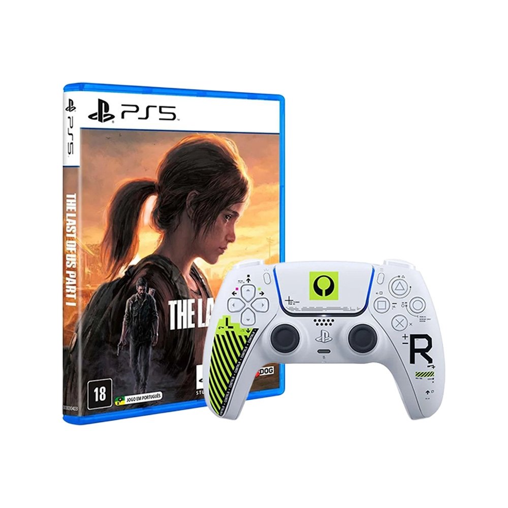Kit Controle Dual Sense Edição Limitada Marathon, Branco + The Last of US, Parte 1 PS5