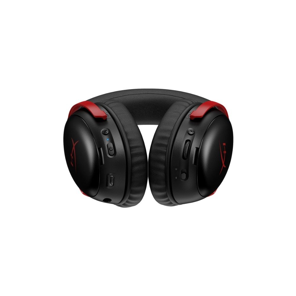 Imagem 6 de 7 do produto Headset Gamer Sem Fio HyperX Cloud III S, DTS Headphone:X, Bateria até 120h, Preto e Vermelho - A59Z0AA
