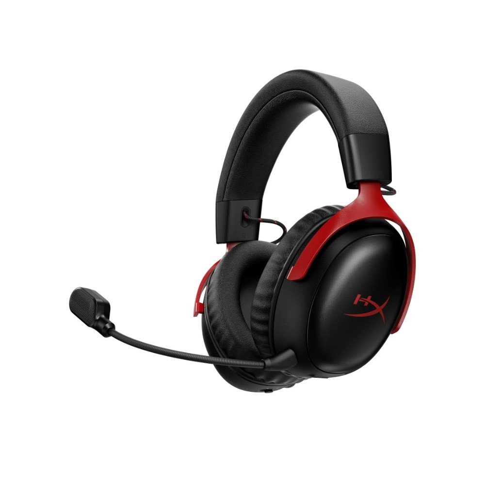 Imagem 5 de 7 do produto Headset Gamer Sem Fio HyperX Cloud III S, DTS Headphone:X, Bateria até 120h, Preto e Vermelho - A59Z0AA