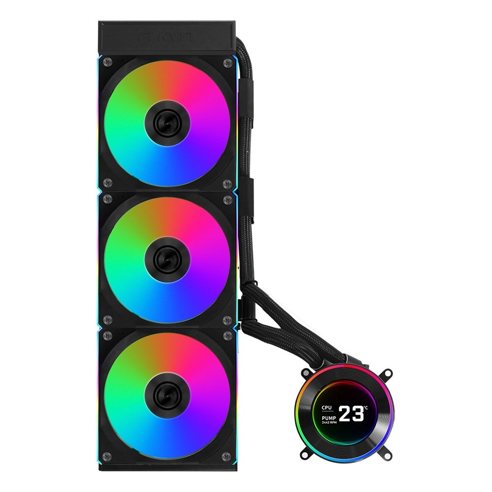 Imagem 2 de 3 do produto Water Cooler Lian Li Hydroshift II LDC-C 360CL, 360mm, Tela IPS 2.8"", ARGB, Unifans CL, Preto - GHS2LCD36RB