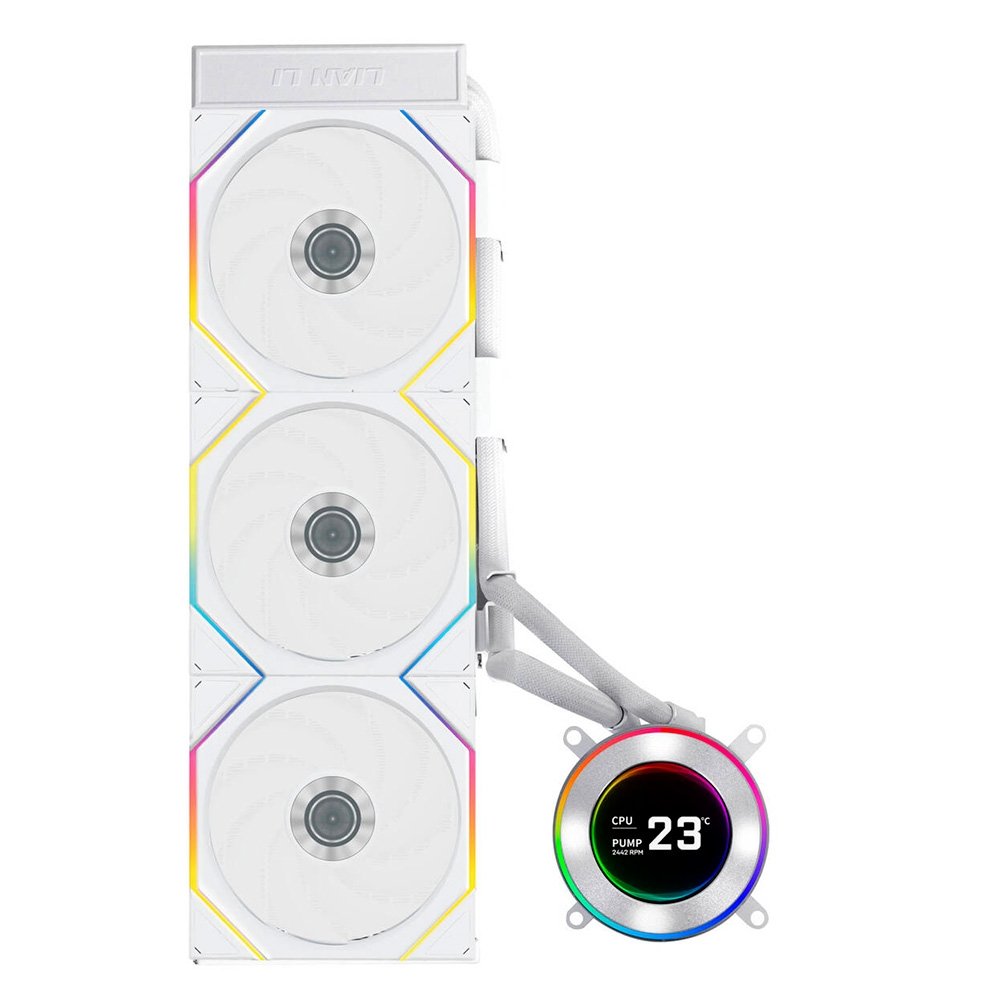 Imagem 2 de 3 do produto Water Cooler Lian Li Hydroshift II LDC-C 360TL, 360mm, Tela IPS 2.8"", ARGB, Unifans TL, Branco - GHSLCD36TW