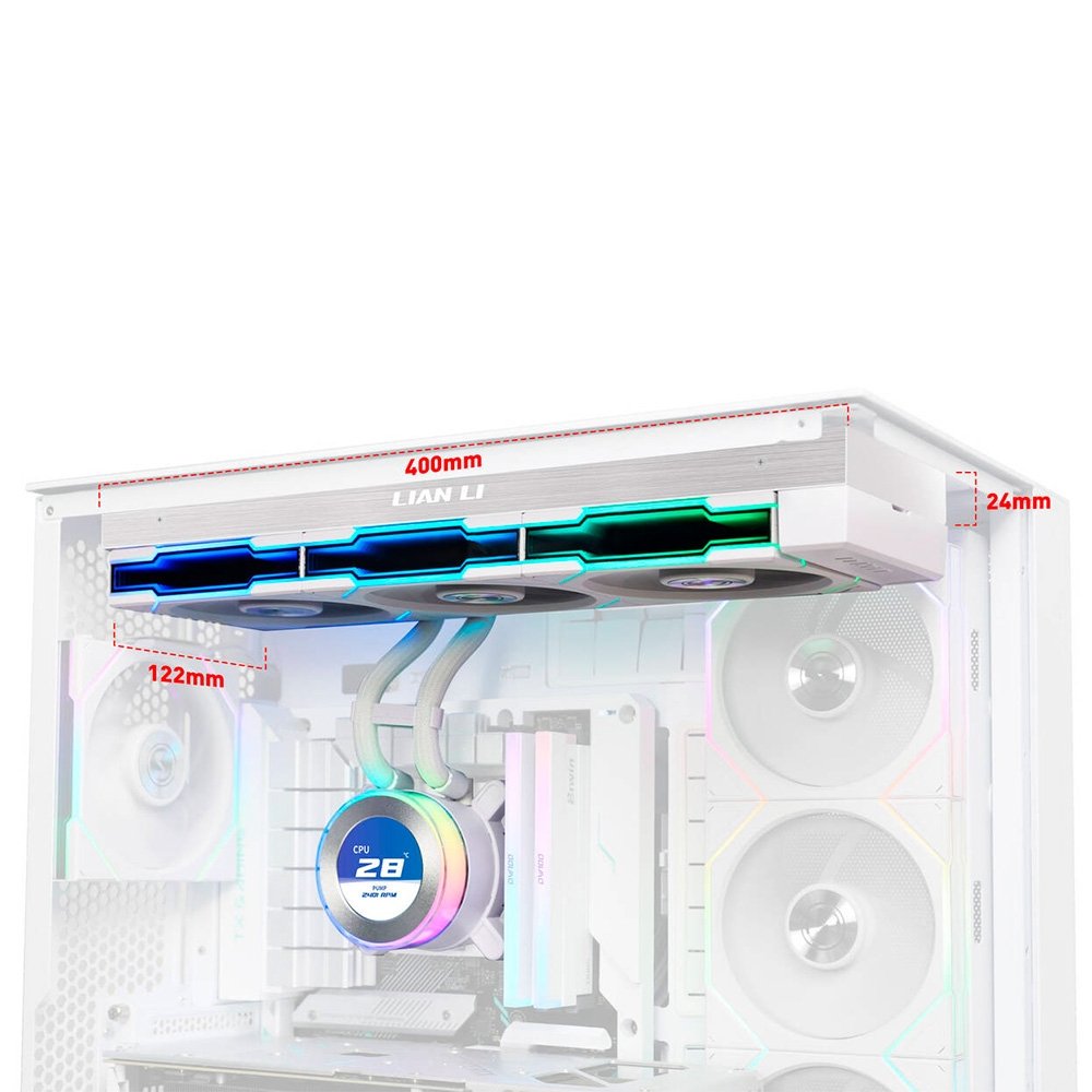 Imagem 3 de 3 do produto Water Cooler Lian Li Hydroshift II LDC-C 360TL, 360mm, Tela IPS 2.8"", ARGB, Unifans TL, Branco - GHSLCD36TW