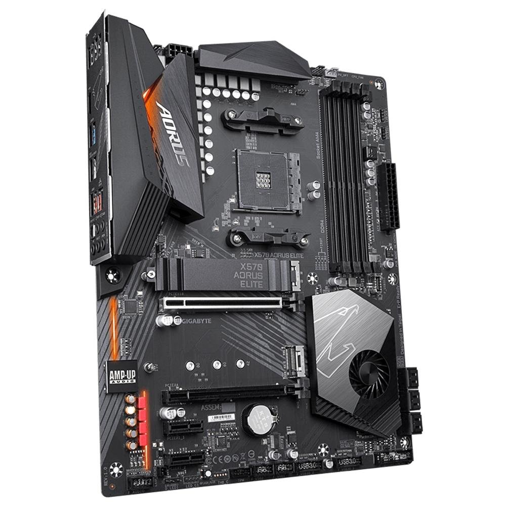 Imagem 2 de 5 do produto Placa-Mãe Gigabyte Aorus X570 Aorus Elite, AMD AM4, ATX, DDR4, Preto - X570 Aorus Elite