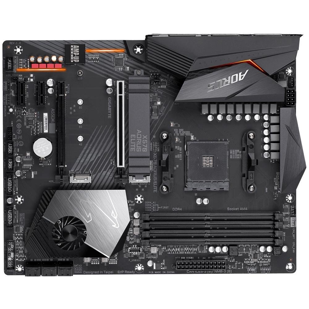 Imagem 3 de 5 do produto Placa-Mãe Gigabyte Aorus X570 Aorus Elite, AMD AM4, ATX, DDR4, Preto - X570 Aorus Elite