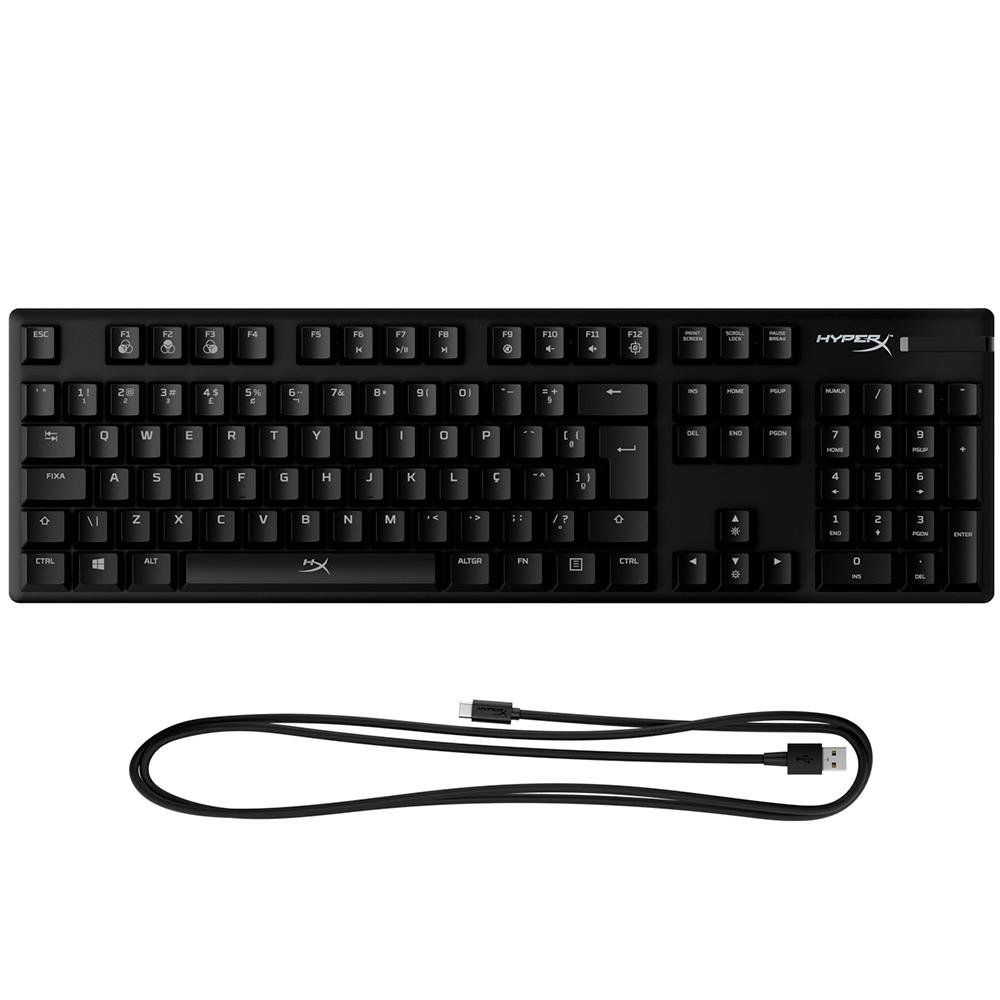 Teclado Mecânico Gamer HyperX Alloy Origins, RGB, Switch HyperX Red, ABNT2, Preto - 4P4F6A2#AC4
