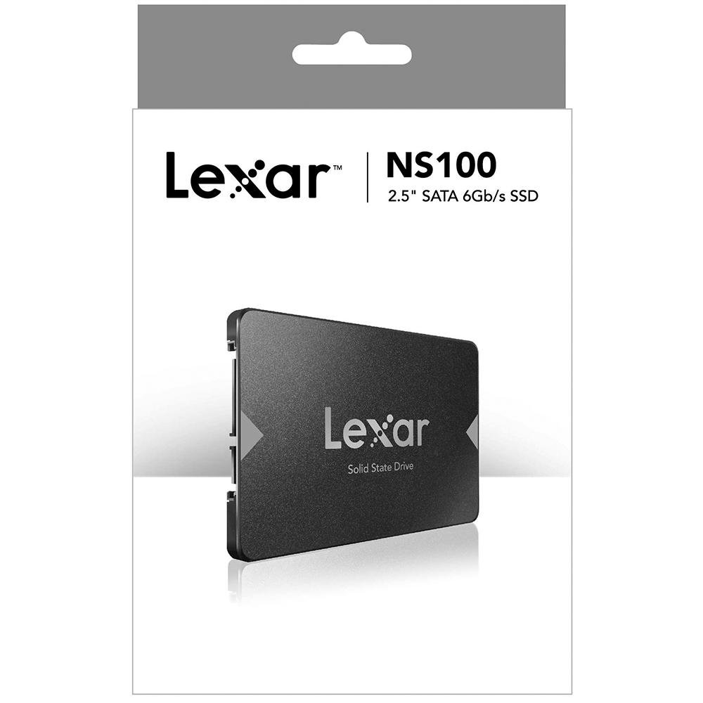 SSD Lexar NS100, 256GB, SATA III, 2.5", Leitura: 520MB/s, Preto - LNS100-256RBNA SSD Lexar NS100, 256GB, SATA III, 2.5", Leitura: 520MB/s, Preto - LNS100-256RBNA