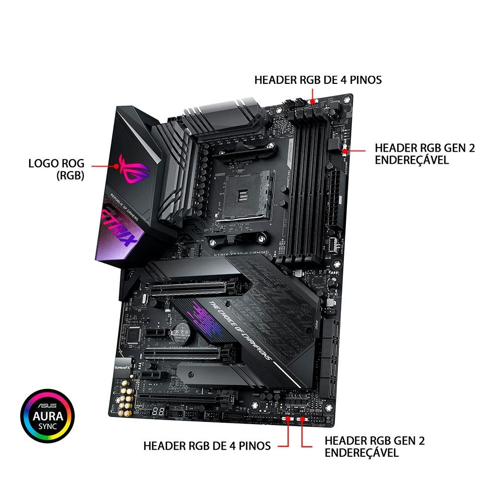Placa-Mãe Asus ROG Strix X570-E Gaming, AMD AM4, ATX, DDR4 | KaBuM!