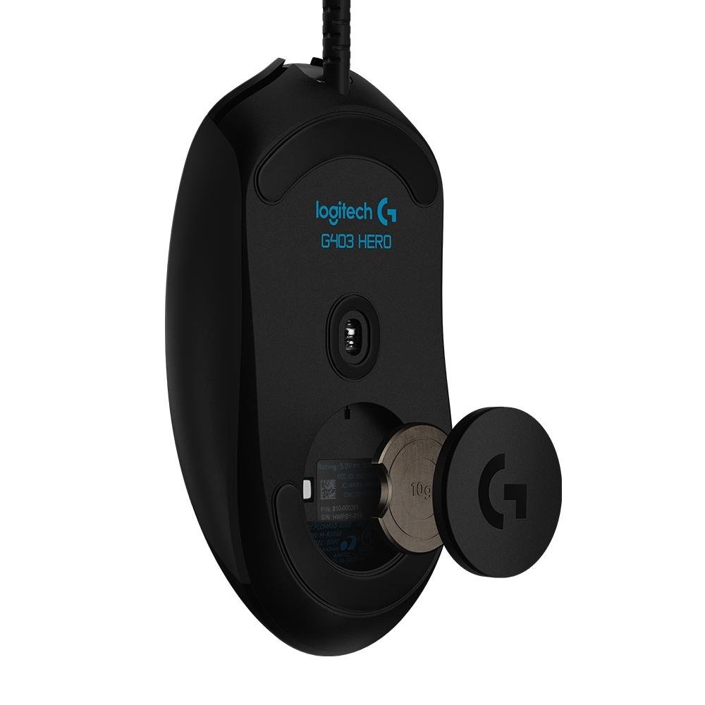 Mouse Gamer Logitech G403 HERO com RGB LIGHTSYNC, 6 Botões Programáveis, Ajuste de Peso e Sensor HERO 25K - 910-005631 - view 8