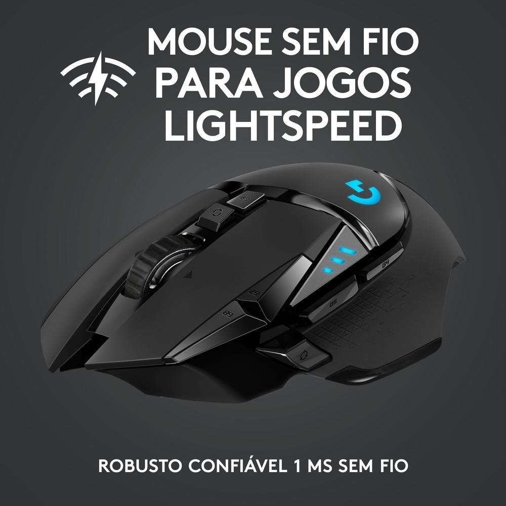 Mouse Gamer Sem Fio Logitech G502 LIGHTSPEED RGB LIGHTSYNC, Ajuste Peso, 11 Botões, Recarregável, Compatível POWERPLAY - 910-005566 - view 3