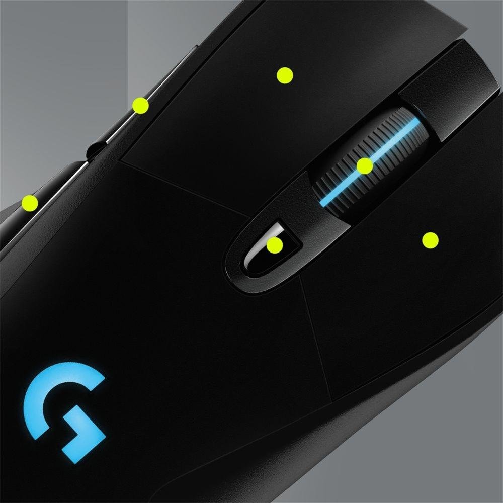Mouse Gamer Sem Fio Logitech G703 LIGHTSPEED RGB LIGHTSYNC, 6 Botões Programáveis, HERO 25K, Recarregável, Compatível POWERPLAY - 910-005639 Mouse Gamer Sem Fio Logitech G703 LIGHTSPEED RGB LIGHTSYNC, 6 Botões Programáveis, HERO 25K, Recarregável, Compatível POWERPLAY - 910-005639