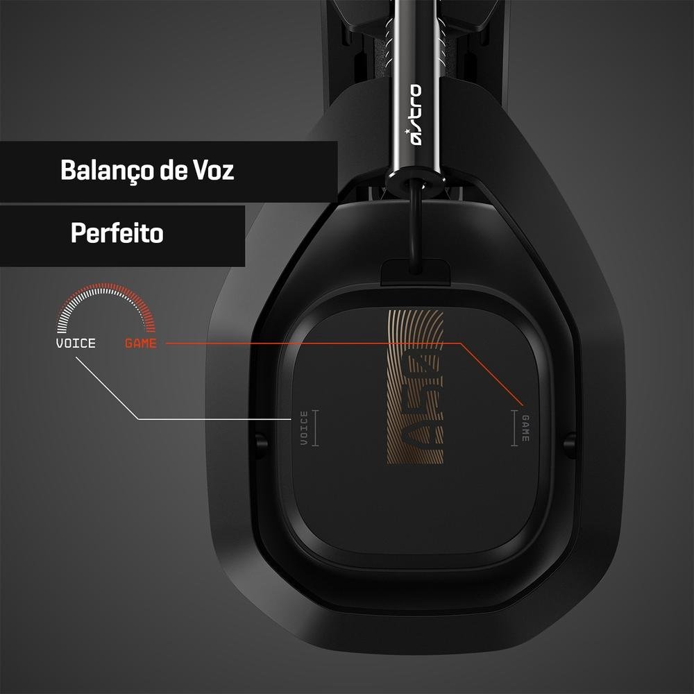 Imagem 9 de 11 do produto Headset Gamer Sem Fio Astro A50 + Base Station Gen 4 com Áudio Dolby Atmos para Xbox Series, Xbox One, PC, Mac - Preto - 939-001681