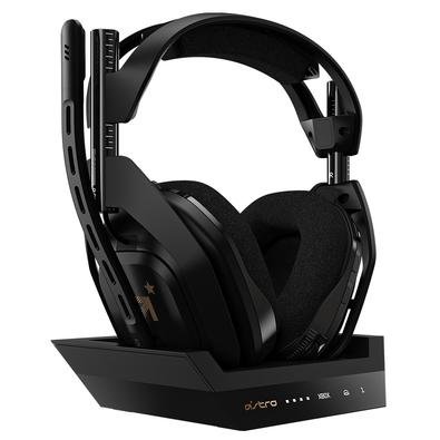 Headset Sem Fio ASTRO Gaming A50 + Base Station Gen 4 com Áudio Dolby/Dolby Atmos para Xbox Series, Xbox One, PC, Mac – Preto/Dourado – 939-001681