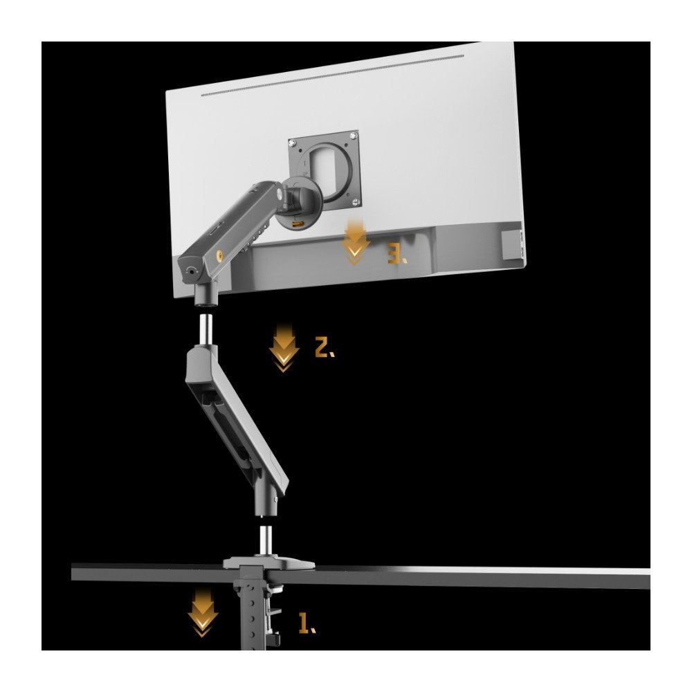 Suporte de Mesa Articulado para Monitor de 17" a 32" North Bayou, com Pistão a Gás, VESA, Preto - A5 NB Suporte de Mesa Articulado para Monitor de 17" a 32" North Bayou, com Pistão a Gás, VESA, Preto - A5 NB