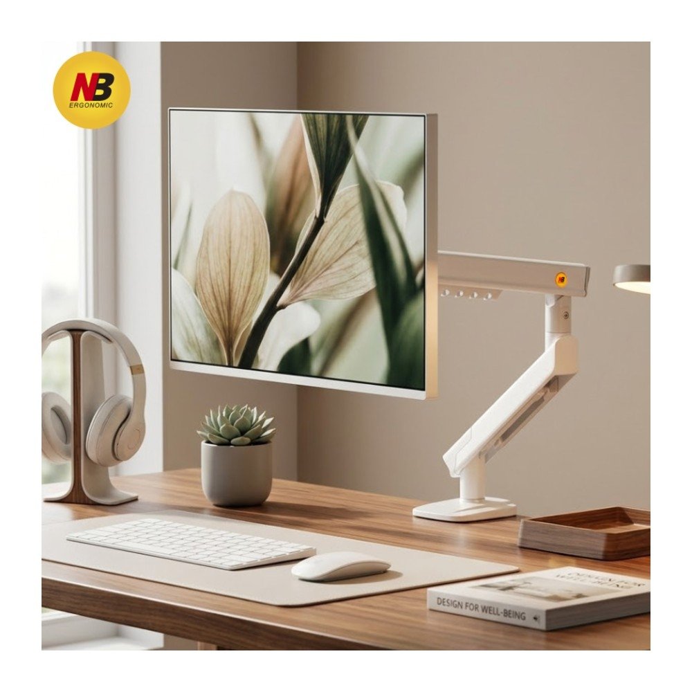 Imagem 2 de 6 do produto Suporte de Mesa Articulado para Monitor de 17" a 32" North Bayou, com Pistão a Gás, VESA, Branco - A5-XE NB