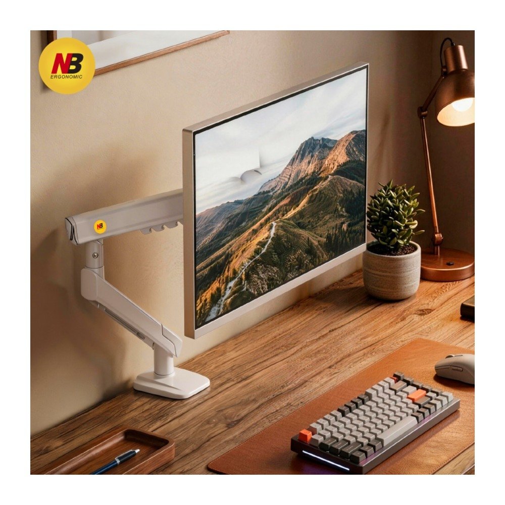Imagem 3 de 6 do produto Suporte de Mesa Articulado para Monitor de 17" a 32" North Bayou, com Pistão a Gás, VESA, Branco - A5-XE NB
