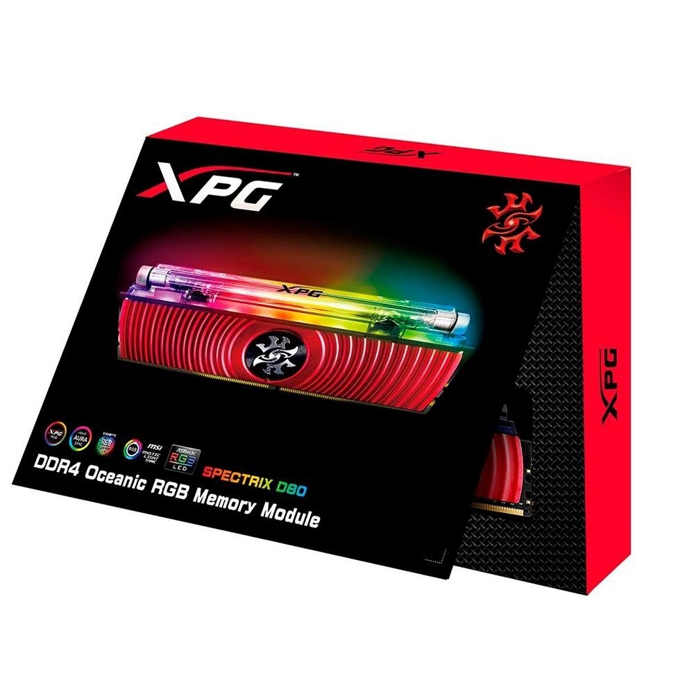 メモリー XPG AX4U320038G16-DBR 32GB DDR4 Memória XPG Spectrix D80, RGB, 8GB, 3200MHz, DDR4, CL16