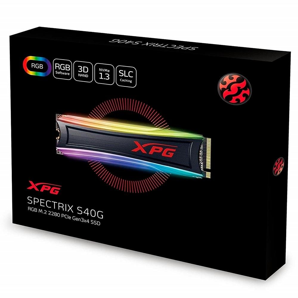 SSD 256 GB Adata XPG Spectrix S40G, M.2, Leitura: 3500MB/s e Gravação: 1200MB/s - AS40G-256GT-C