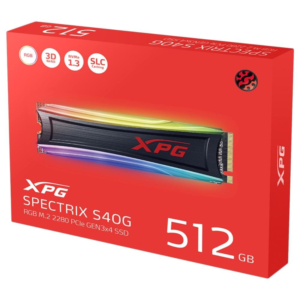 SSD Adata XPG Spectrix S40G 512GB, M.2, Leitura 3500MB/s ... SSD Adata XPG Spectrix S40G 512GB, M.2, Leitura 3500MB/s ...