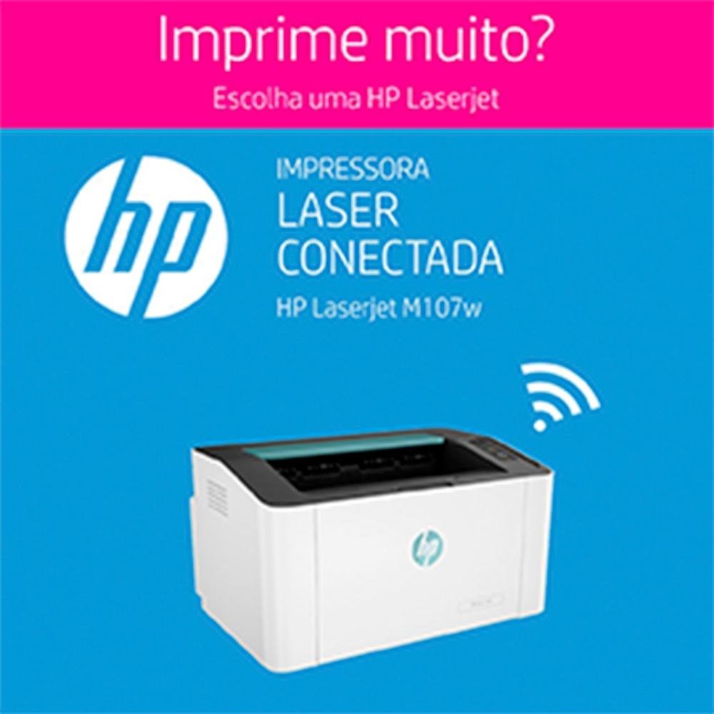 Impressora HP LaserJet 107w, Laser, Mono, 110V - 4ZB78A - view 8