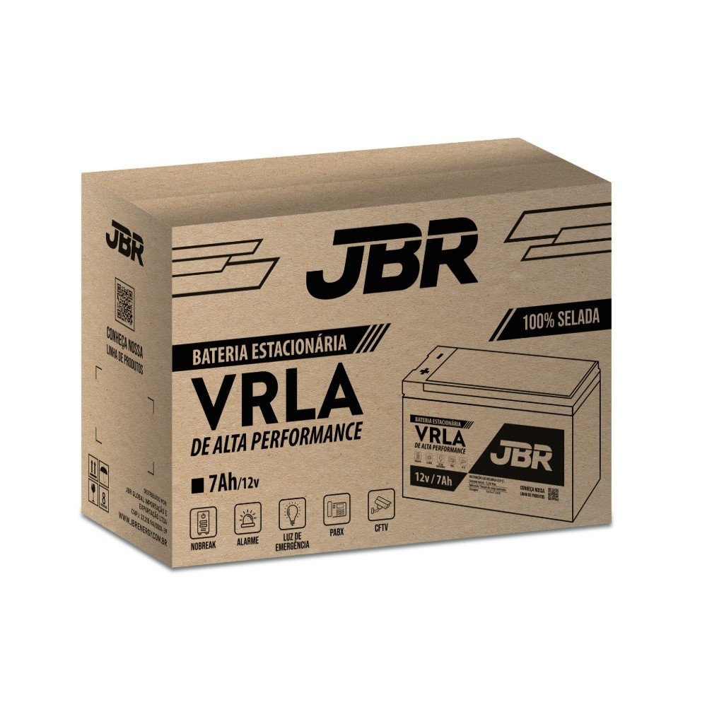 Bateria Selada JBR, 12V, 7Ah, para Nobreak, Preto - BATERIA 7Ah - view 3