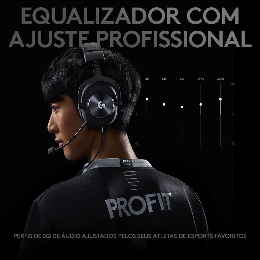 Headset Gamer Logitech G PRO X 7.1 Dolby Surround - 981-000817 | KaBuM!